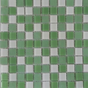 Verde Bianco Crystal Glass Mosaics