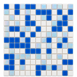 Blue and White Glass Mosaic